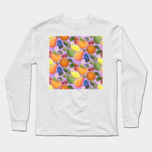 Fruit & Flower Pattern Long Sleeve T-Shirt